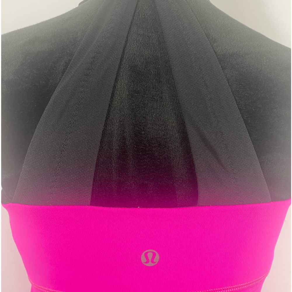 Lululemon Hot Pink, Black, Built in Bra, Tank Top, Small, work out, yoga, - Picture 6 of 14